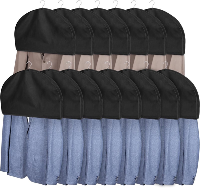 Zilink Breathable Shoulder Covers for Clothes Garment Cover Clothes Protectors for Hanging Clothes Garment Covers for Suit,Coats,Dress Closet Storage（Set of 15） - Image 1